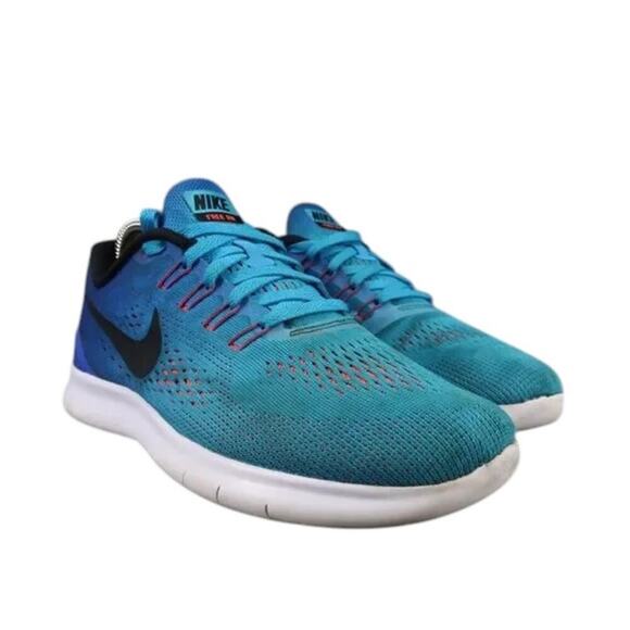 Nike Shoes Womens 7.5 Athletic Trainer Free RN Running Sneaker Blue Black Active - Picture 1 of 13